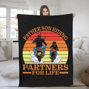 Discover Father Son, Riding Partners For Life 4 Fleece Blankets