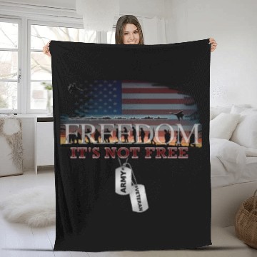 Discover Army Veteran Freedom Isn't Free Fleece Blankets