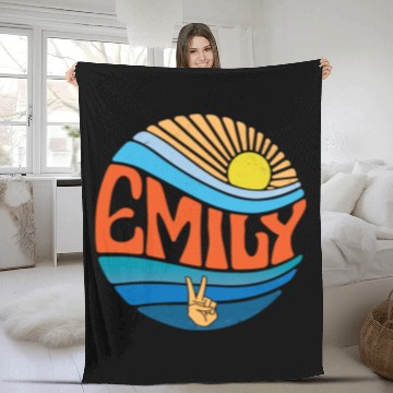 Discover Emily Fleece Blankets Vintage Sunset Emily Groovy Tie Dye