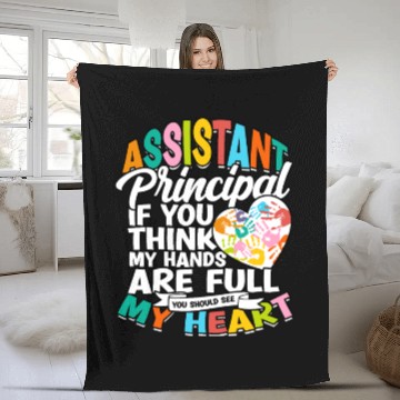 Discover Assistant Principal Back School Teacher Principal Fleece Blankets