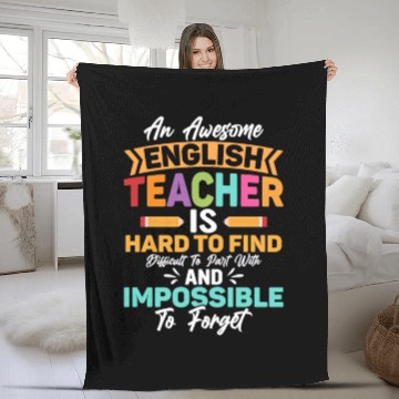 Discover An Awesome English Teacher Grammar School Fleece Blankets