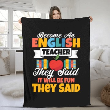Discover Become An English Teacher Grammar Language Fleece Blankets