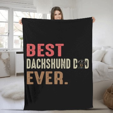 Discover Best Dachshund Dad Ever Fleece Blankets