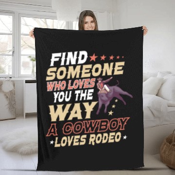 Discover Rodeo Bull Riding Livestock Show Farmer Cattle Fleece Blankets