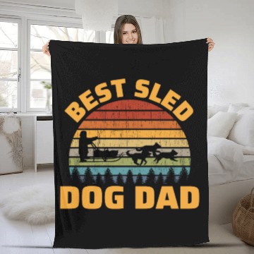 Discover Husky Sledding Sled Dog Racing Alaskan Racers Fleece Blankets