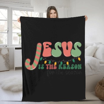 Discover Jesus is The Reason for the Season Candy Christian Fleece Blankets