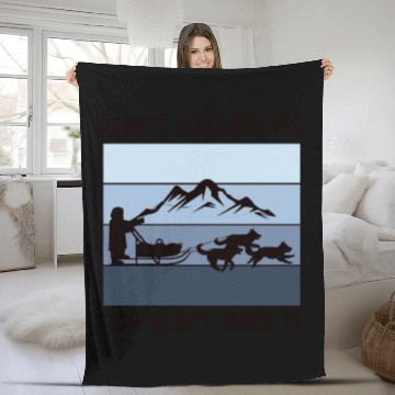 Discover Husky Sledding Sled Dog Racing Alaskan Racers Fleece Blankets