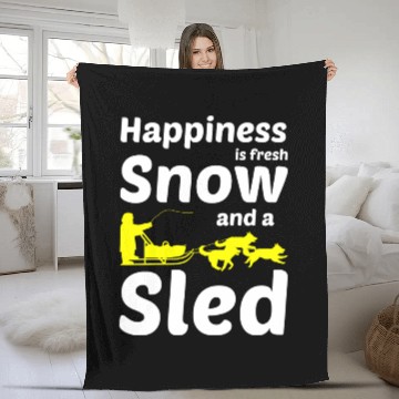 Discover Husky Sledding Sled Dog Racing Alaskan Racers Fleece Blankets