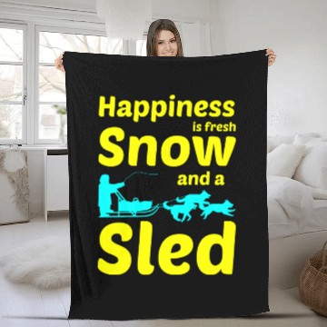 Discover Husky Sledding Sled Dog Racing Alaskan Racers Fleece Blankets
