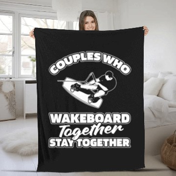 Discover Wakeboard Wakeboarding Couple Fleece Blankets