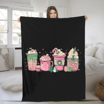 Discover Hot Chocolate Cup Peppermint Mocha Fleece Blankets