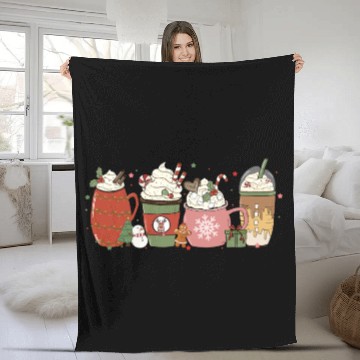 Discover Hot Chocolate Cup Peppermint Mocha Fleece Blankets