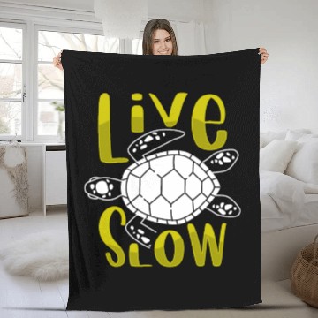 Discover Relax and Live Slow Sea Turtle Beachy Vacation Fleece Blankets
