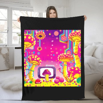 Discover Psychedelic Video Game Fantasy World Fleece Blankets