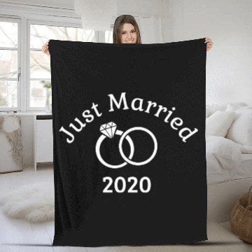 Discover Matching Couple Bride Groom Newlywed Just Married Fleece Blankets