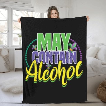 Discover Alcohol Lover Festival Parade Beads Mardi Gras Fleece Blankets