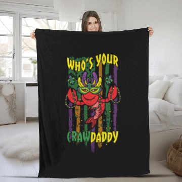 Discover Crawfish Daddy Festival Parade Beads Mardi Gras Fleece Blankets