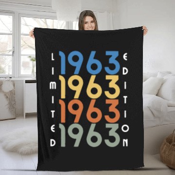 Discover 60 Years Vintage 1963 Retro 60th Birthday Fleece Blankets