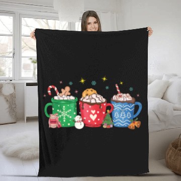 Discover Christmas Hot Chocolate Cup Fleece Blankets