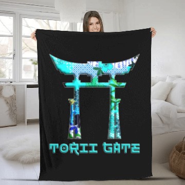 Discover Japan Asian Culture Red Rising Sun Samurai Torii Fleece Blankets