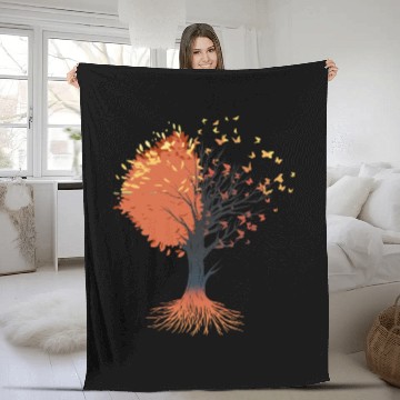 Discover Butterfly Tree Beautiful Animal Butterflies Tree Fleece Blankets
