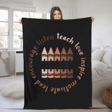 Discover Afro African Black History Month Melanin Teacher Fleece Blankets