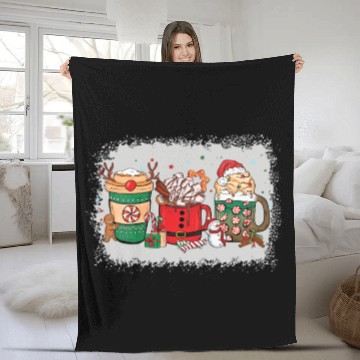 Discover Christmas Hot Chocolate Cup Fleece Blankets