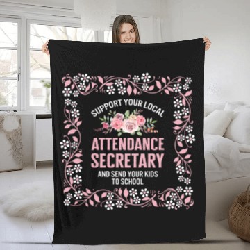 Discover School Secretary Fleece Blankets, Local Attendance