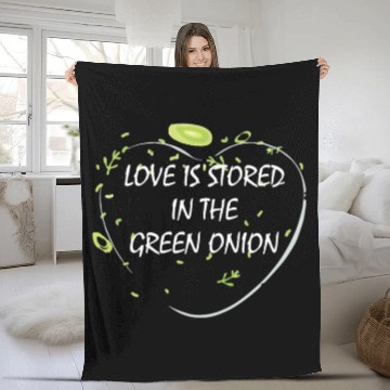 Discover Love is stored in the green onion Fleece Blankets