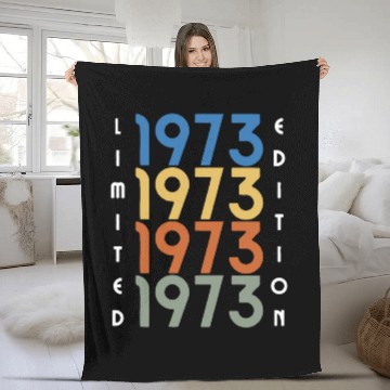 Discover 50 Years Vintage 1973 Retro 50th Birthday Fleece Blankets