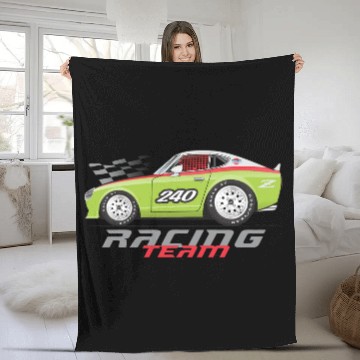 Discover racing Lime Green Fleece Blankets