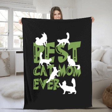 Discover Best Cat Mom Ever Animal Lover Moms Cat Lover Mom Fleece Blankets