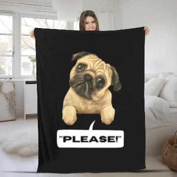 Discover Cute Puppy Saying Please Fleece Blankets