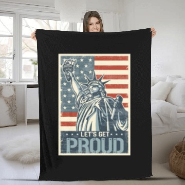 Discover Fourth Of July Independence Day Happy 4th July Fleece Blankets