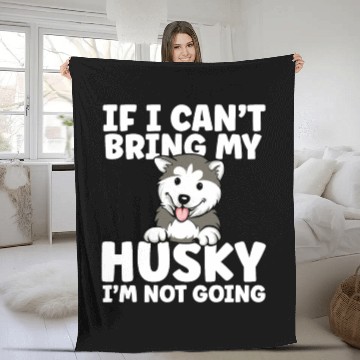 Discover Funny Husky Dog Mom Design For Dor Lover Cool Fleece Blankets