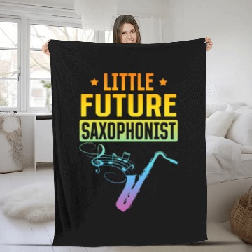 Discover Little Future Saxophonist - Newborn Saxophone Musi Fleece Blankets