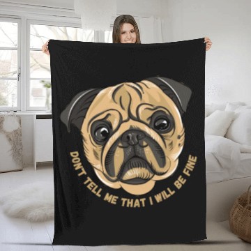 Discover sad dog, bull dog Fleece Blankets