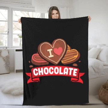 Discover I Love Chocolate Sweets Candy Chocolate Bar Fleece Blankets