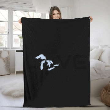 Discover Distressed Love Great Lakes Fleece Blankets