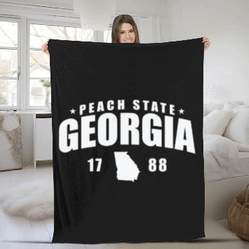 Discover Georgia Peach State1788 USA America Fleece Blankets