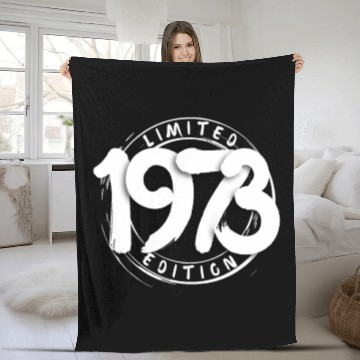 Discover 50 Years Vintage 1973 Retro 50th Birthday Fleece Blankets