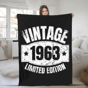 Discover 60 Years Vintage 1963 Retro 60th Birthday Fleece Blankets