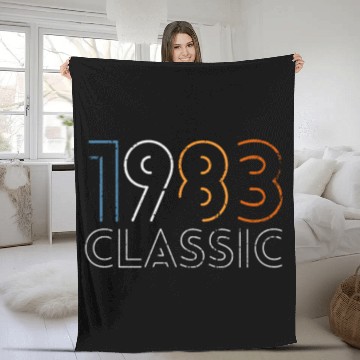 Discover 40 Years Vintage 1983 Retro 40th Birthday Fleece Blankets