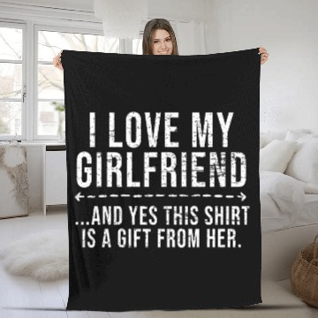 Discover I Love My Girlfriend Valentine's day quotes Fleece Blankets