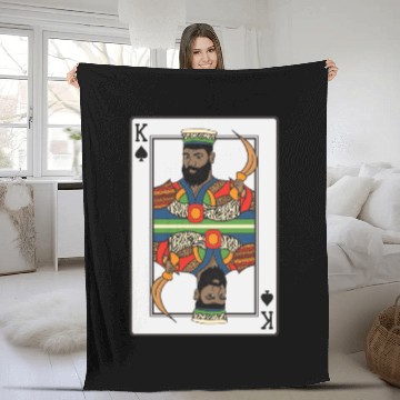 Discover King Spades African American Card Halloween Fleece Blankets