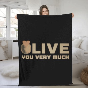 Discover Olive i love you very much funny gifts Fleece Blankets