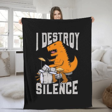 Discover I Destroy Silence Drummer Band Music Beat Drum Fleece Blankets