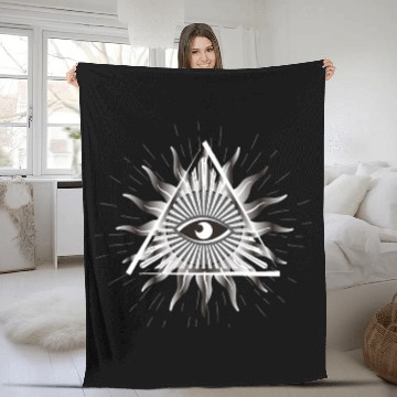 Discover All Seeing Eye Tattoo Fleece Blankets