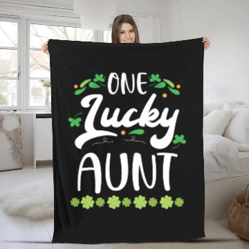 Discover One Lucky Aunt Irish Shenanigan St. Patricks Day Fleece Blankets
