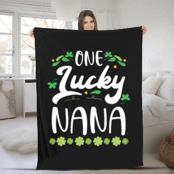 Discover One Lucky Nana Grandma Granny St. Patricks Day Fleece Blankets